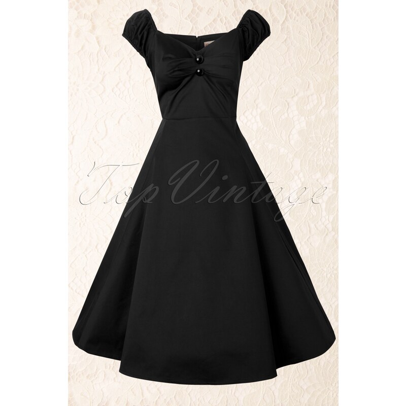 Collectif Clothing 50s Dolores Doll swing dress black