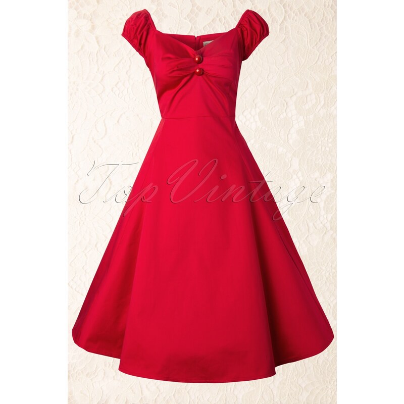 Collectif Clothing 50s Dolores Doll swing dress red