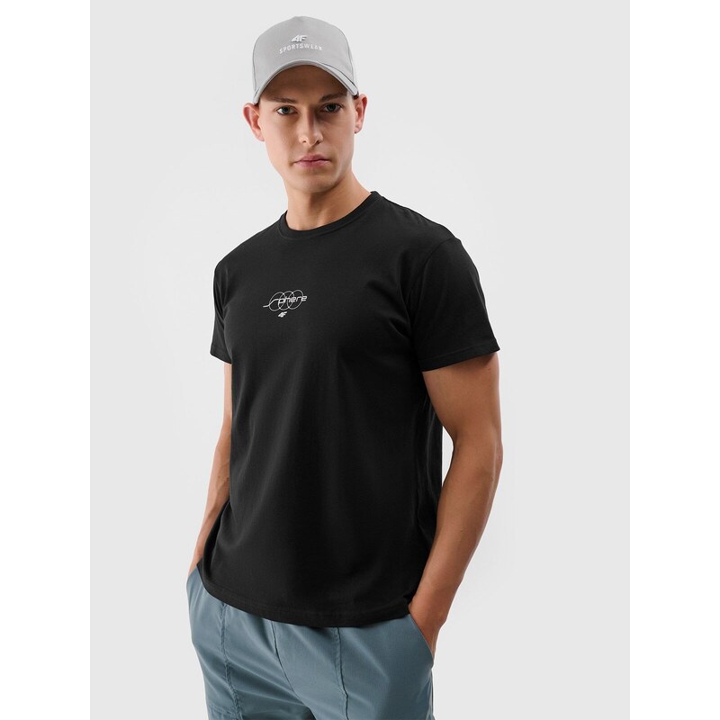 4F Regular Fit T-Shirt mit Print für Herren - schwarz - L