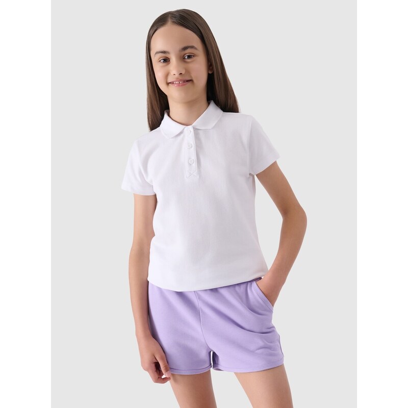4F Regular Fit Poloshirt für Mädchen - weiß - 122