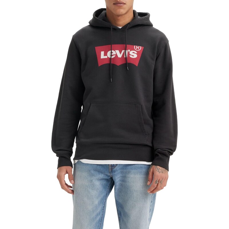 Levi's Herren Standard Graphic Sweatshirt Hoodie Kapuzenpullover, Housemark Two Color Jet Black, S