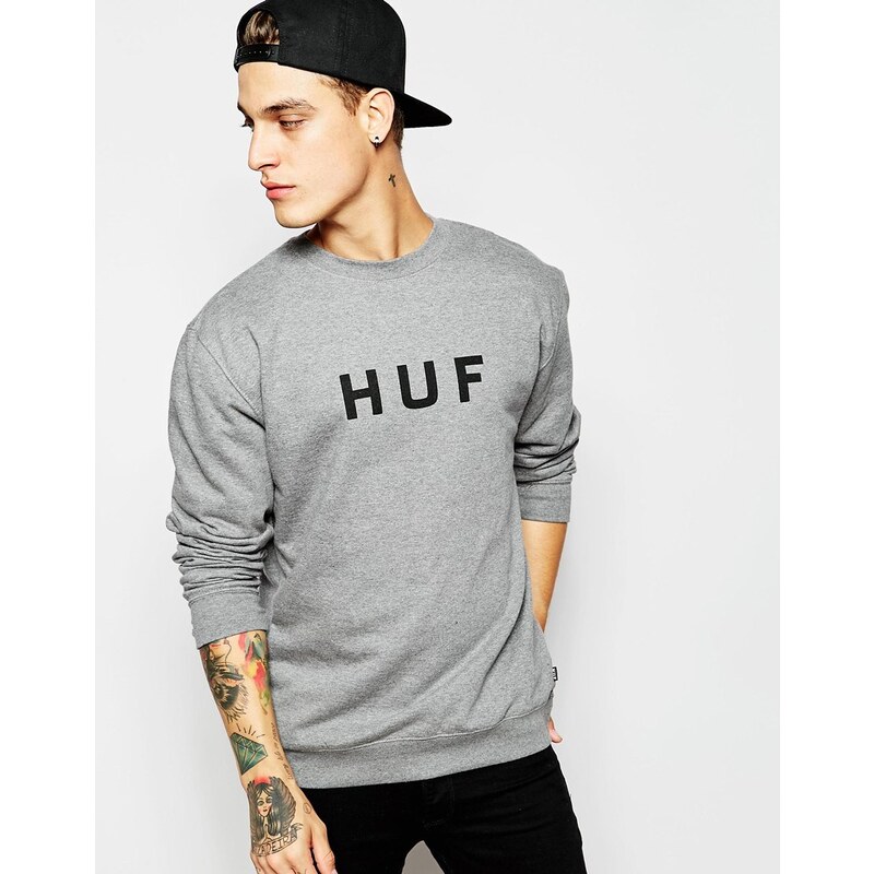 HUF - Original - Sweatshirt mit Logo - Grau