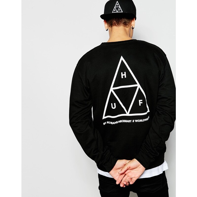 HUF - Sweatshirt mit Triangel-Print - Schwarz