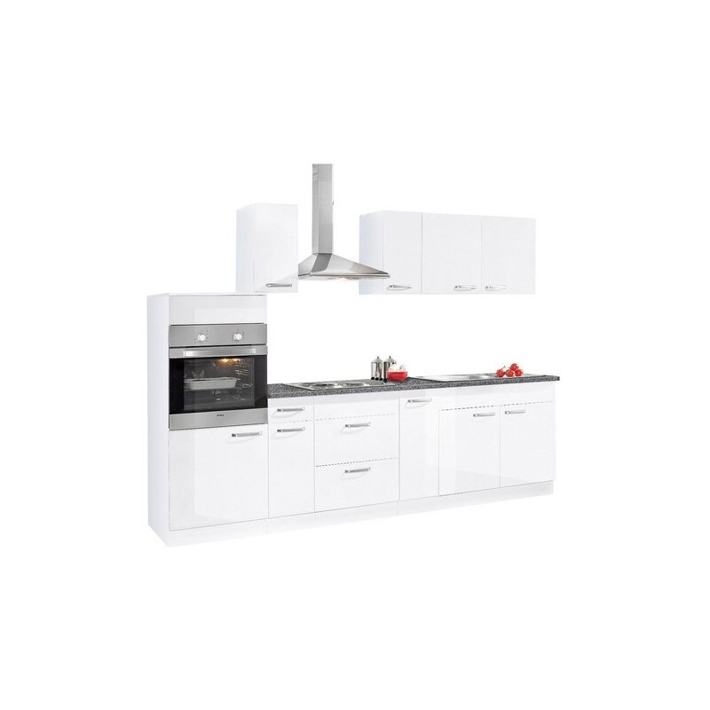 Küchenzeile mit E-Geräten Basel Breite 280 cm Baur weiß