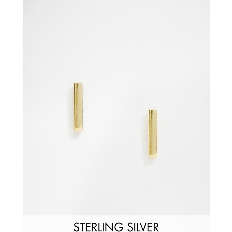 ASOS - Ohrringe aus vergoldetem Sterlingsilber mit eingesetztem Stab - Gold