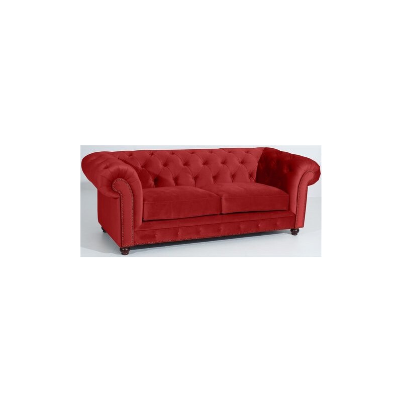 Chesterfield 2,5-Sitzer Sofa Old England im Retrolook Breite 218 cm MAX WINZER 750 (=braun),751 (=rosa),752 (=creme),754 (=lila),758 (=petrol),760 (=schwarz),761 (=gelb),762 (=rot)