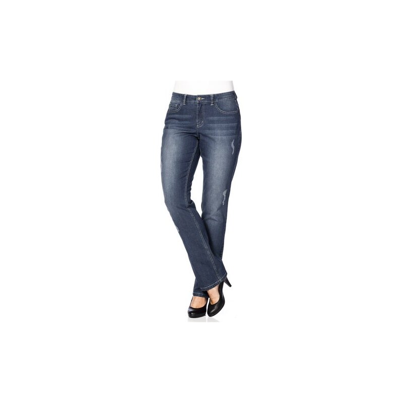 SHEEGO DENIM Damen Denim Gerade Stretch-Jeans „Lana” blau 40,42,44,46,50,56,58