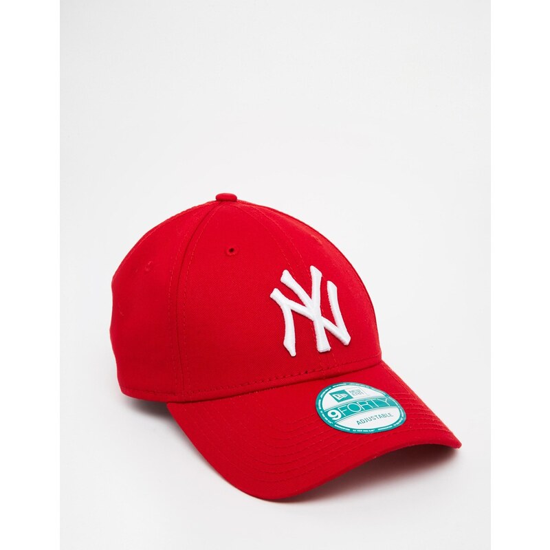 New Era - 9Forty - Verstellbare Kappe mit NY-Applikation - Rot