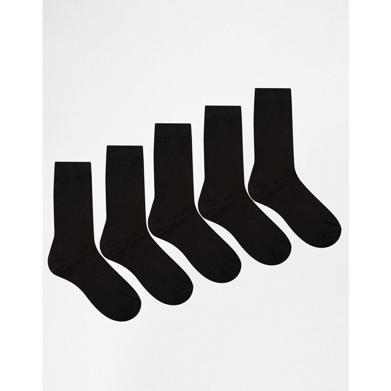 Urban Eccentrics - Socken im 5er Pack, schwarz - Schwarz
