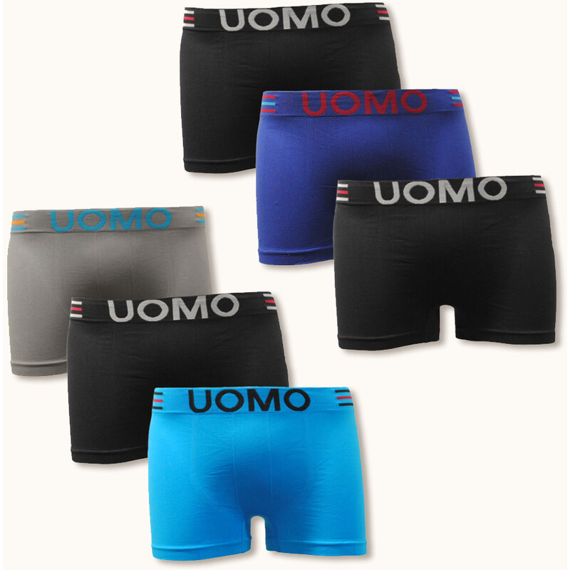 Lesara 6er-Set Boxershorts mit Uomo-Print - XL-XXL