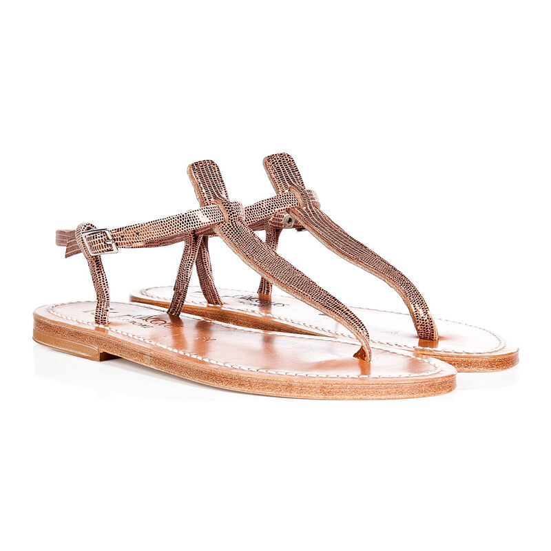 K.Jacques Metallic Leather Sandals