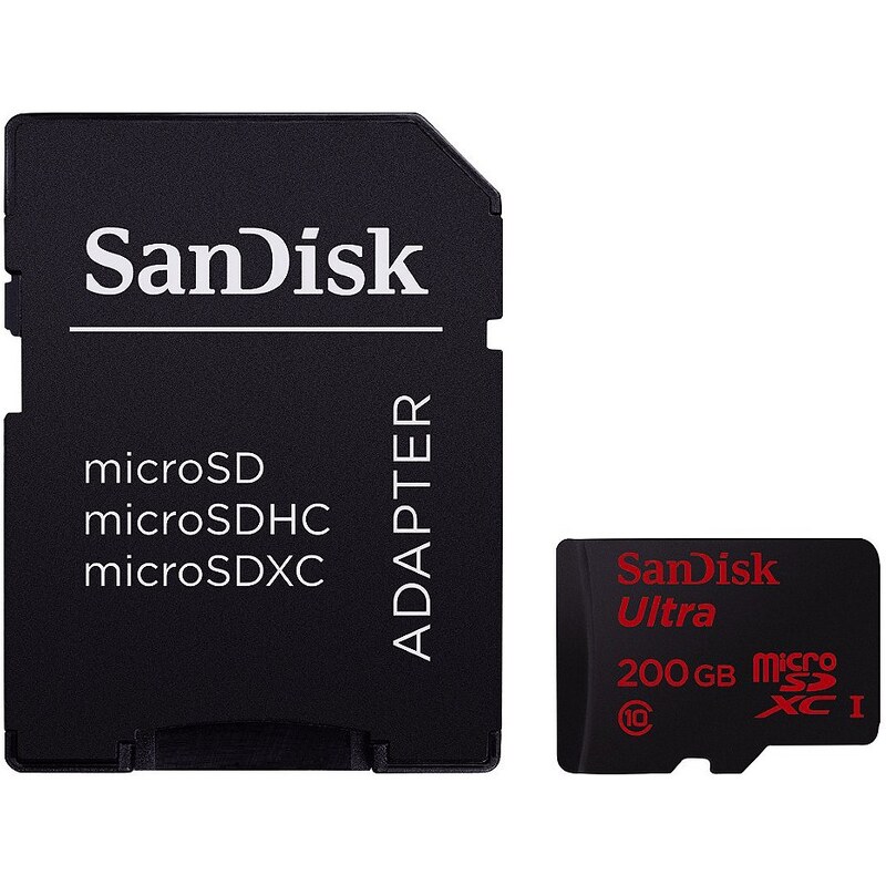 SanDisk microSDXC Ultra 200GB, Class 10, UHS-I, 90MB/Sec, + SD Adapter