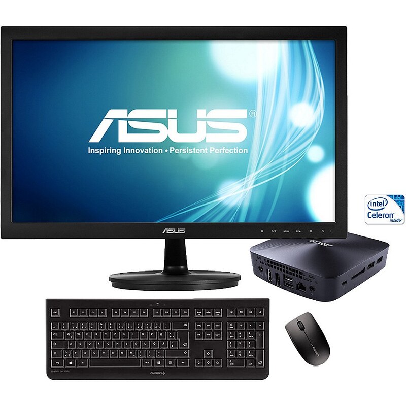 ASUS Intel® Celeron, 4GB RAM, 128GB Speicher, inkl. Monitor »Asus Vivo Mini-PC«