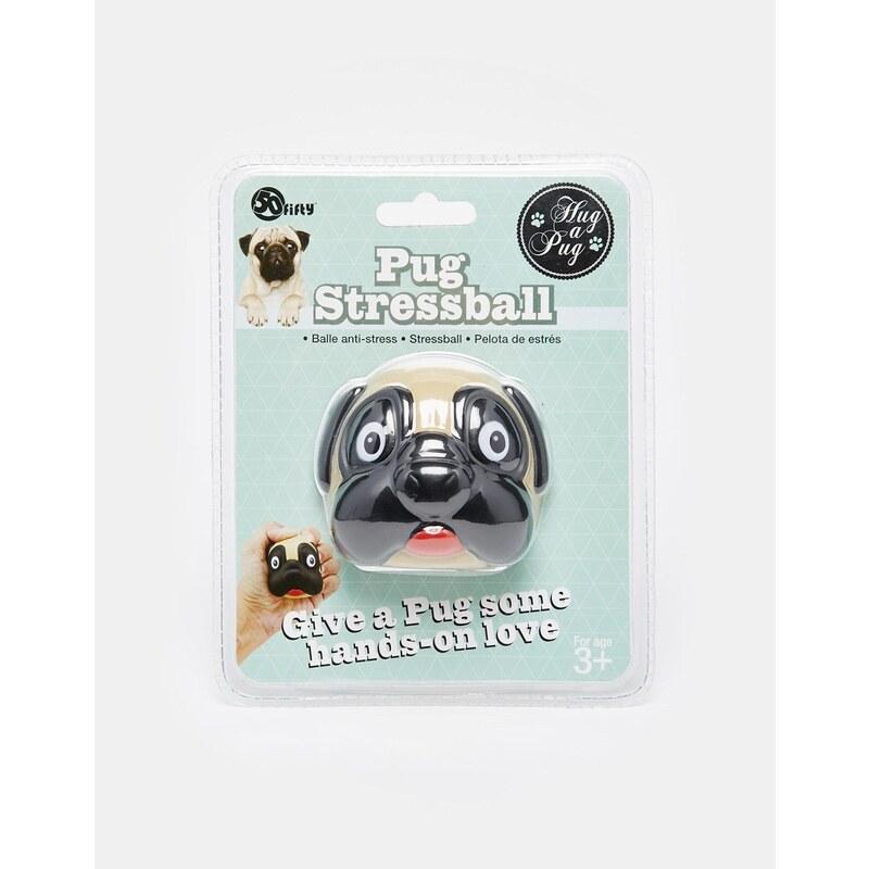 50Fifty - Stressball mit Mopsdesign - Mehrfarbig