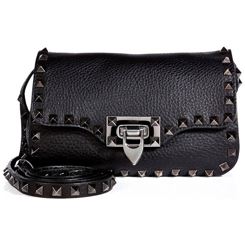 Valentino Leather Mini Shoulder Bag with Rockstud Trim