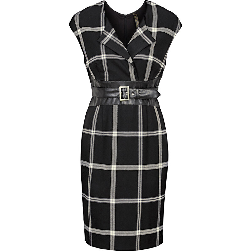 BODYFLIRT boutique Kleid mit Lederimitateinsatz/Sommerkleid in schwarz von bonprix