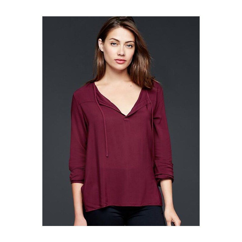 Gap Rayon Popover Shirt - Bell burgundy