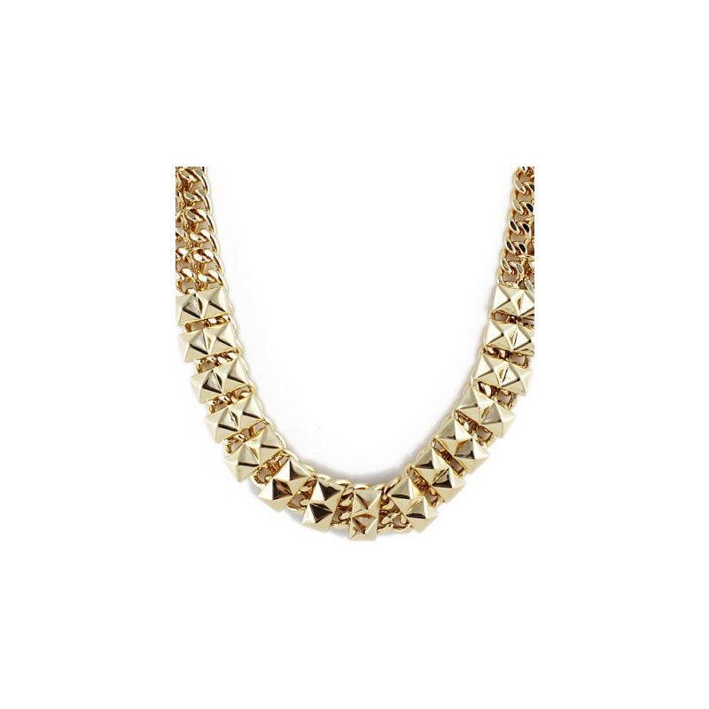 SheInside Gold Rivet Chain Necklace