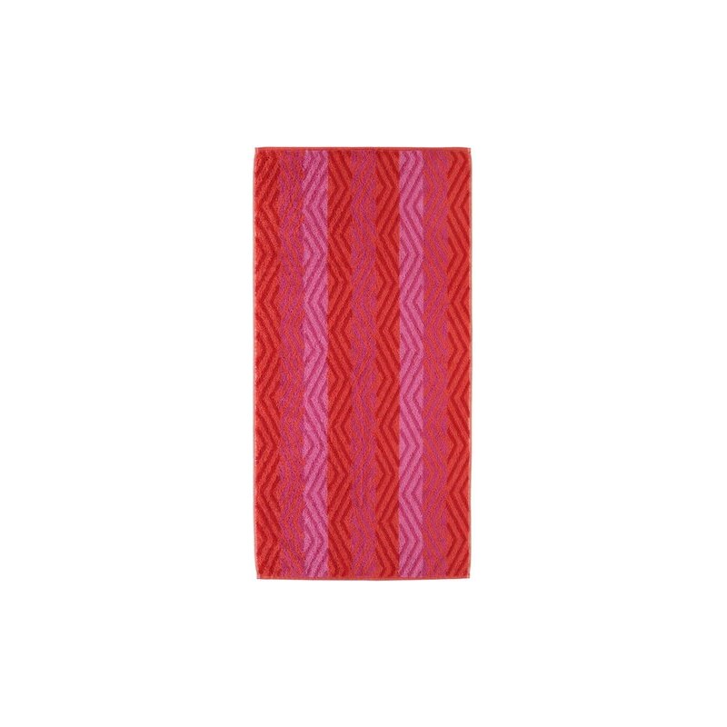 CAWÖ Badetuch Cawö Reflection Grafik mit Zickzack-Muster rot 1x 70x140 cm