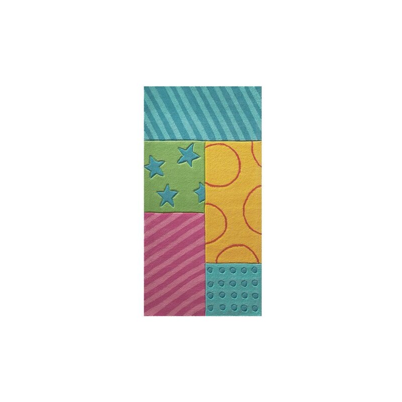 Kinder-Teppich Patchwork Garden handgearbeiteter Konturenschnitt Hoch-Tief-Struktur Esprit grün 2 (B/L: 70x140 cm),3 (B/L: 120x180 cm),4 (B/L: 170x240 cm),40 (B/L: 90x160 cm),41 (B/L: 140x200 cm)