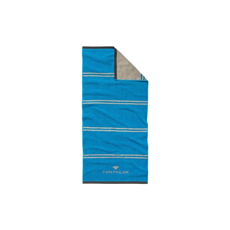 Tom Tailor Badetuch Sport-Tuch mit Jaquard-Logo blau 1x 70x150 cm
