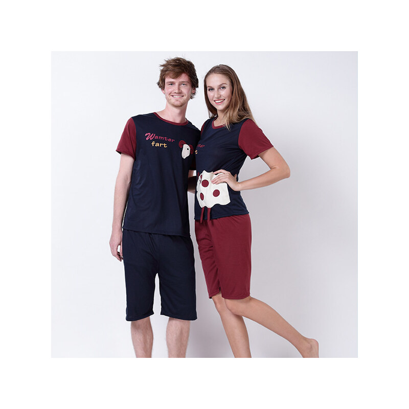 Lesara Pärchen-Schlafanzug mit Print für Damen - S