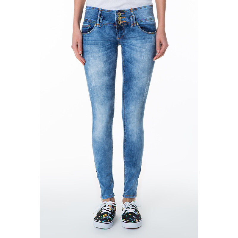 Tally Weijl Helle Jeans mit Waschung und breiten Gürtelschlaufen