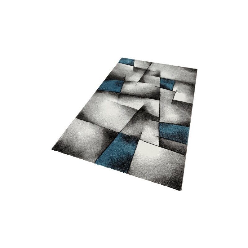 MERINOS Teppich Merinos BRILLIANCE Handgearbeiteter Konturenschnitt blau 11 (B/L: 200x200 cm),2 (B/L: 80x150 cm),3 (B/L: 120x170 cm),4 (B/L: 160x230 cm),6 (B/L: 200x290 cm)