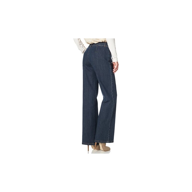 Vivance Collection Damen Bootcut-Jeans Schlagjeans Marlene-Style mit etwas höherer Leibhöhe blau 17,18,19,20,21,22,23