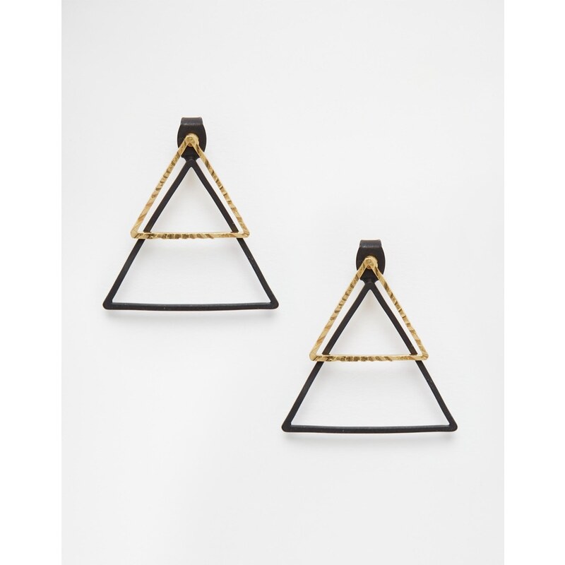 ASOS - Ohrringe mit doppeltem Dreiecksanhänger - Mehrfarbig