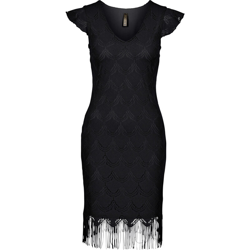 BODYFLIRT boutique Kleid mit Fransen/Sommerkleid in schwarz von bonprix