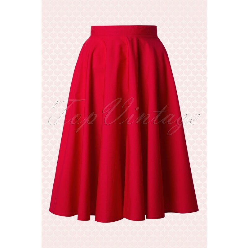 Bunny 50s Paula Swing Skirt in Red