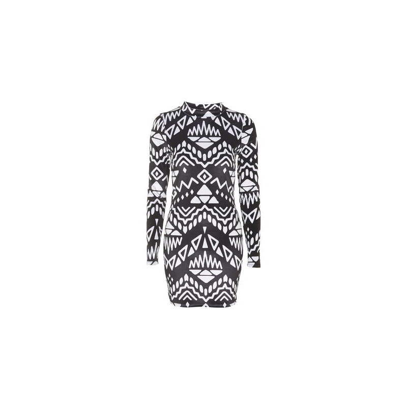 Topshop **Schwarz-weißes Minikleid aus Samt von Jaded London - Multi