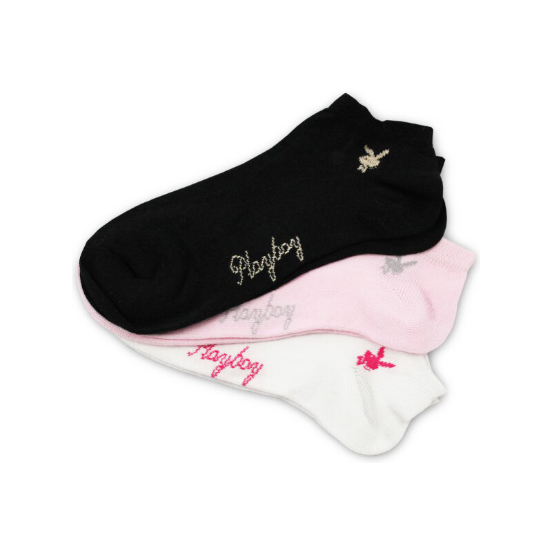 Lesara 3er-Set Socken mit Playboy-Logo - 35-38