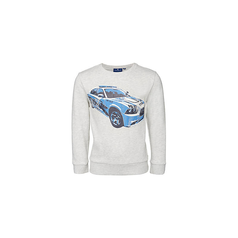 TOM TAILOR Mini Boys - sweatshirt with police car Sweat-Shirt mit Auto-Print für Jungen (unifarben mit Print, langärmlig mit Rundhals-Ausschnitt) aus Baumwolle,
