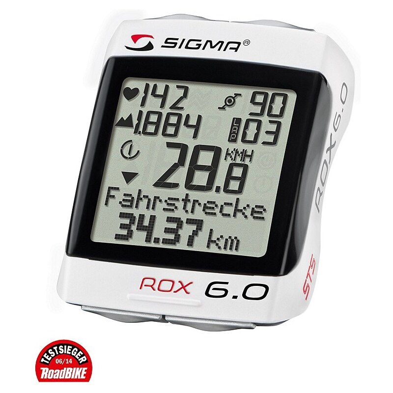 Sigma Sport Fahrradcomputer, kabellos, weiß, »Rox 6.0 CAD«