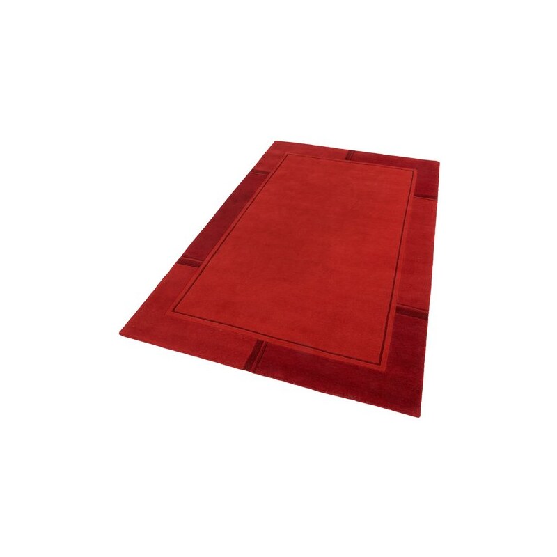 Teppich Ganges handgearbeiteter Konturenschnitt handgeknüpft THEKO rot 1 (B/L: 60x90 cm),2 (B/L: 70x140 cm),3 (B/L: 120x180 cm),4 (B/L: 170x240 cm)