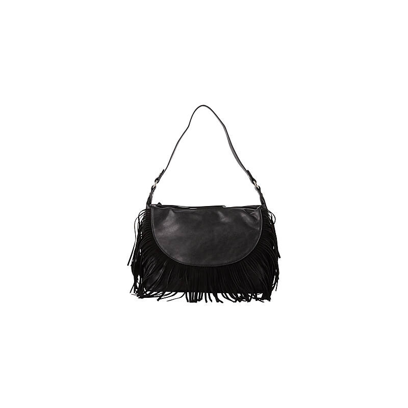 TOM TAILOR handbag lotty Handtasche mit Fransen-Besatz für Frauen (unifarben, Hauptfach mit Reißverschluss und Umschlag verschließbar) aus hochwertigem Lederimit