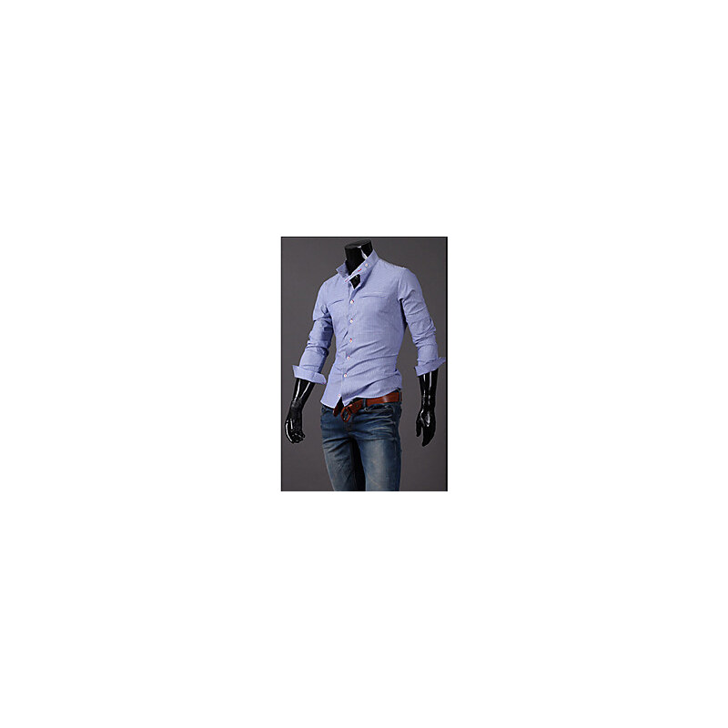 LightInTheBox TL Casual Long Sleeve Stripe Shirt(Blue) Z8921