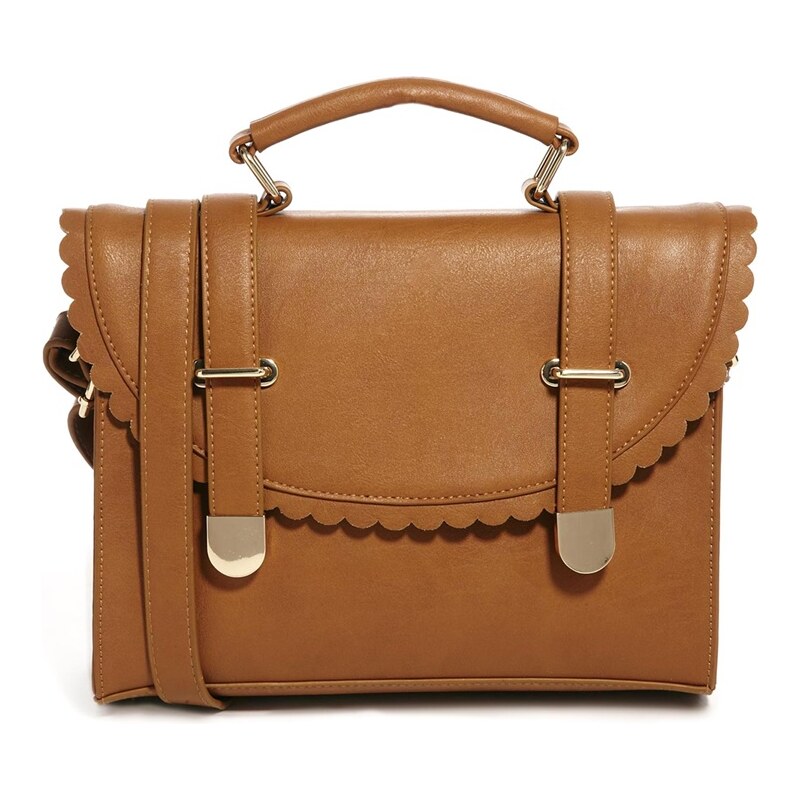 ASOS Satchel Bag With Scallop Flap And Metal Tips