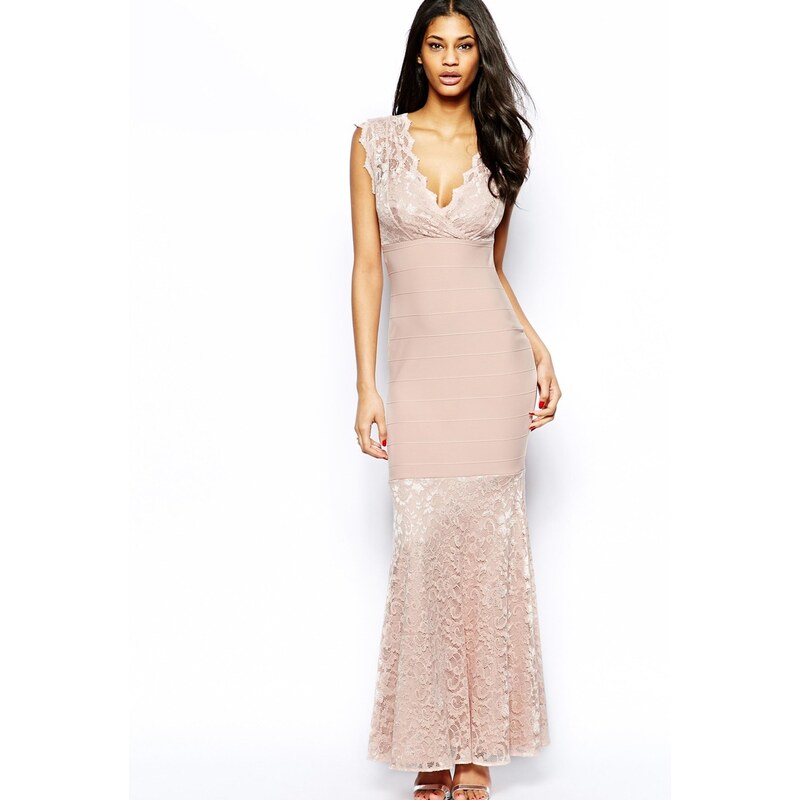Lipsy Lace Maxi Dress with Wrap Front