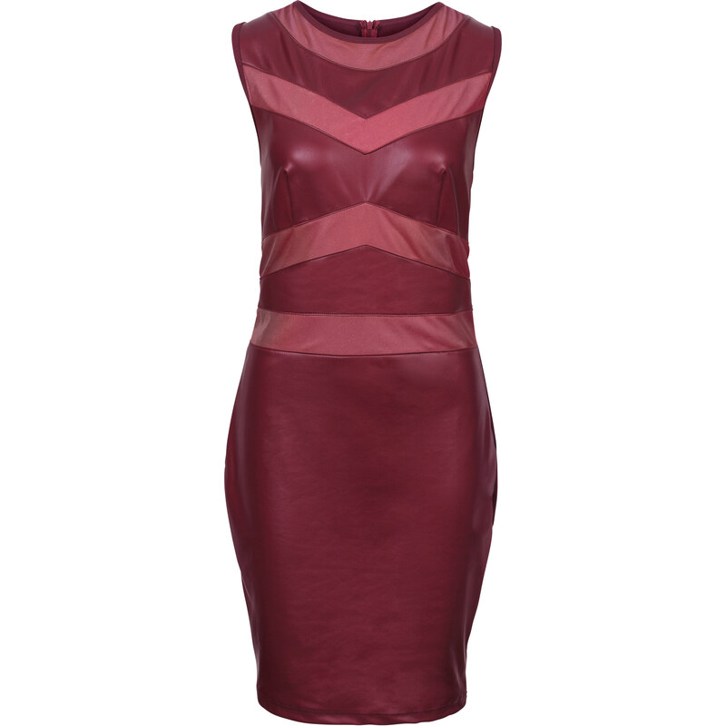 BODYFLIRT boutique Kleid in Lederoptik mit Cut-Outs in rot von bonprix