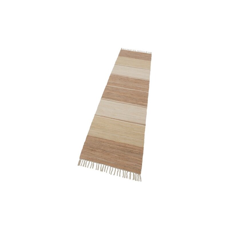 THEKO Läufer Stripe Cotton handweb Fleckerl natur 11 (B/L: 90x160 cm),12 (B/L: 70x250 cm)