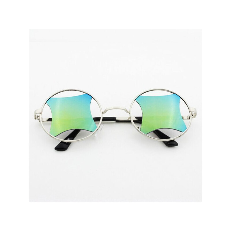 Lesara Sonnenbrille mit rundem Rahmen und eckigen Gläsern