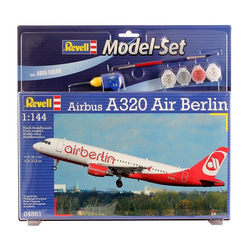 Revell® Modellbausatz Flugzeug mit Zubehör, Maßstab 1:144 , »Model Set - Airbus A320 AirBerlin«