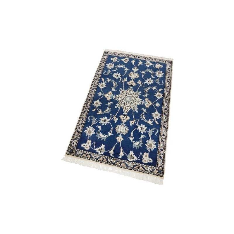 Orient-Teppich Parwis Nain Khorasan3 180 000 Knoten/m² handgeknüpft Unikat PARWIS blau 1 (B/L: 60x90 cm),2 (B/L: 100x150 cm)
