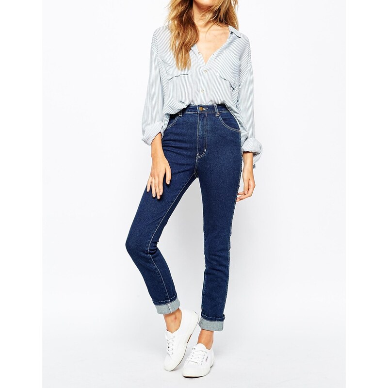 Rollas - Eastcoast - Knöchellange Jeans mit hohem Bund - Blau