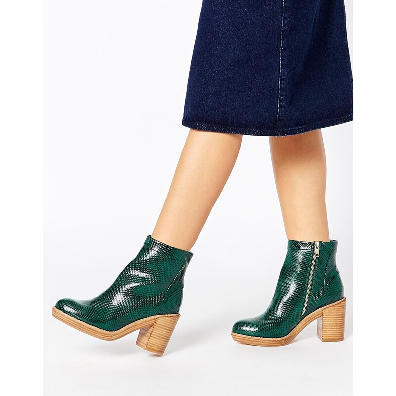 ASOS - END OF THE WORLD - Ankle-Boots - Schlangengrün