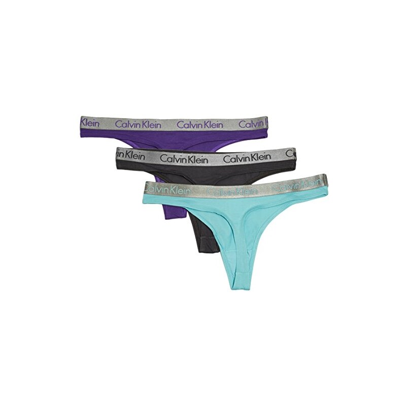 Calvin Klein underwear Damen String RADIANT COTTON - 3PK THONG, 3er Pack