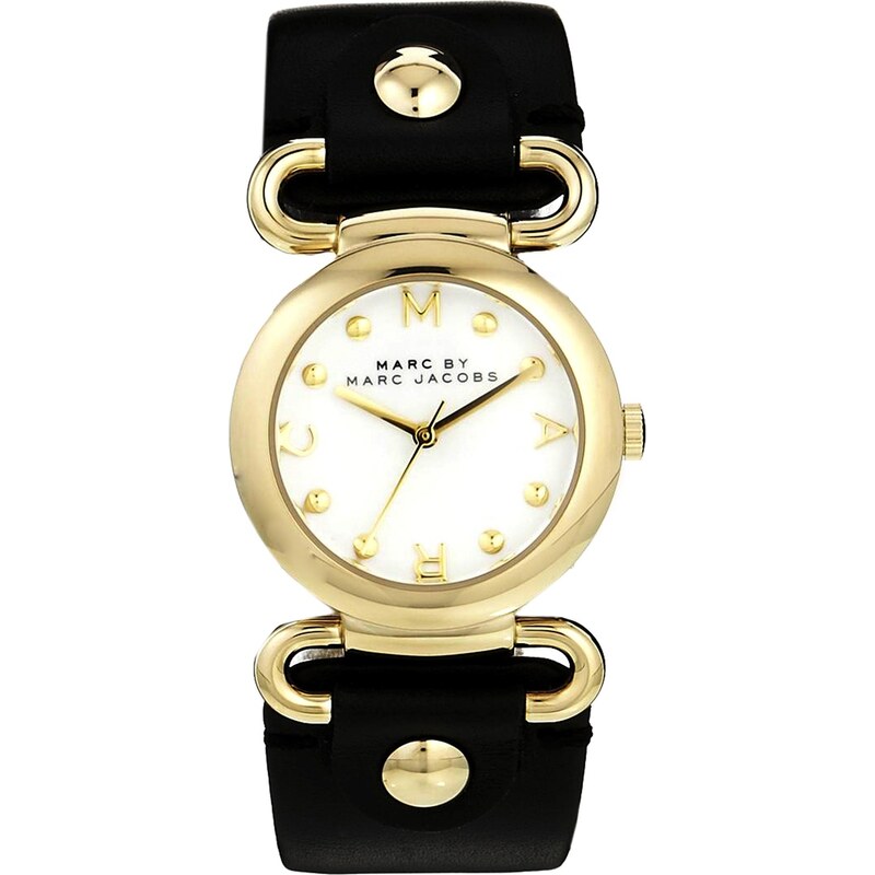 Marc By Marc Jacobs Molly Black Leather Strap Watch